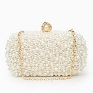 Ivory Pearl Embellished Evening Clutch - NWT Verano Hill Chantal Clutch